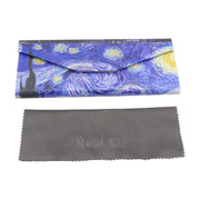 Van Gogh The Starry Night Foldable Eyeglass Case – Art Vegan Leather Folding Hard Shell Case