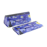 Van Gogh The Starry Night Foldable Eyeglass Case – Art Vegan Leather Folding Hard Shell Case