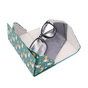 Welsh Corgi Print Glasses Case - Vegan Leather Magic Folding Hard Case