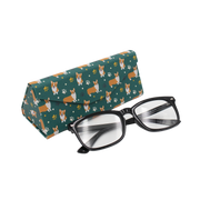 Welsh Corgi Print Glasses Case - Vegan Leather Magic Folding Hard Case