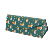 Welsh Corgi Print Glasses Case - Vegan Leather Magic Folding Hard Case