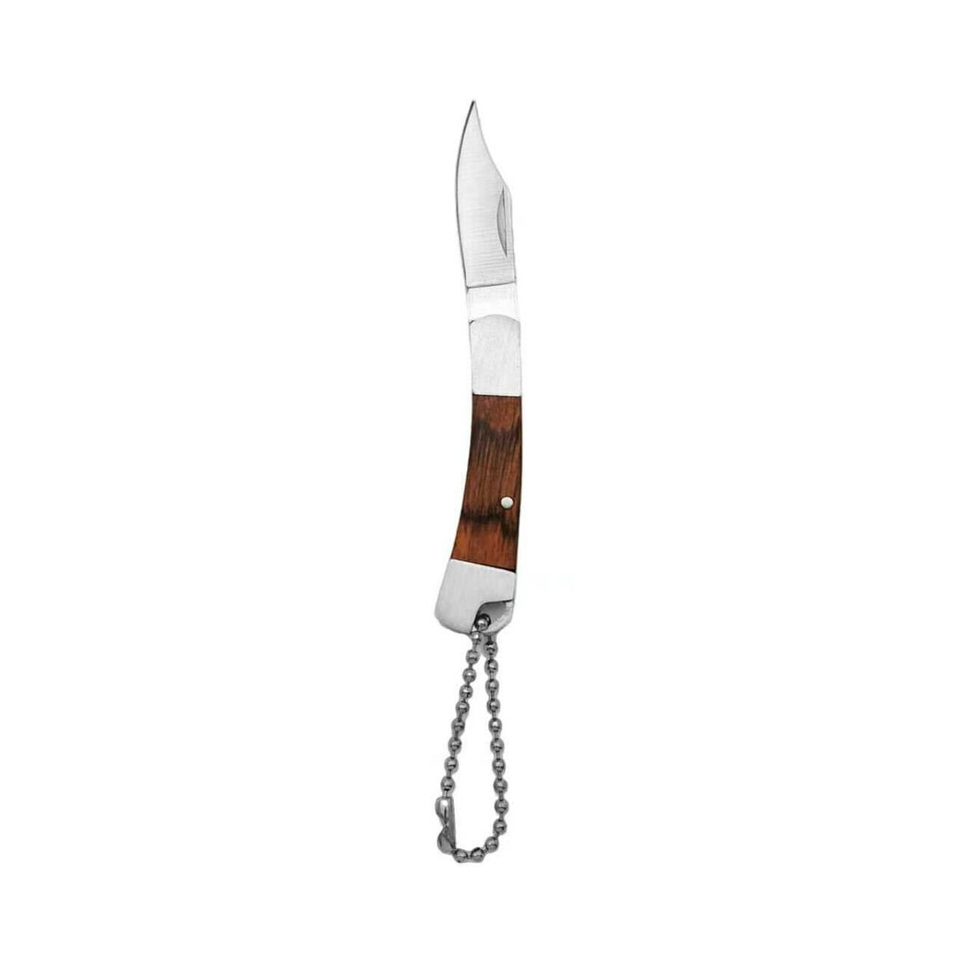 Wood Handle Mini Folding Pocket Knife Keychain