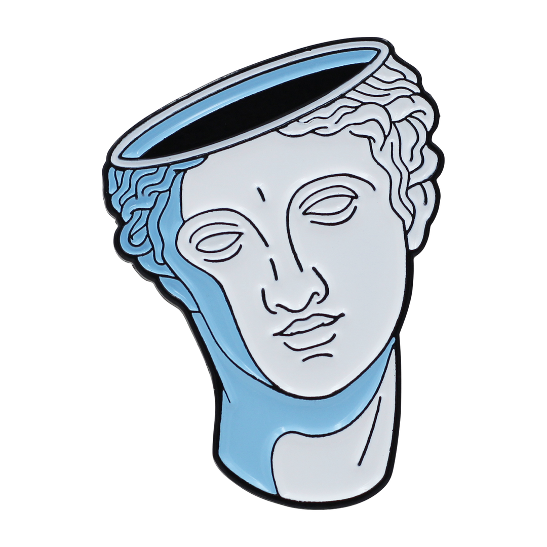 David Abstract Greek Statue Pin - Surreal Vaporwave Aesthetic Enamel Pin