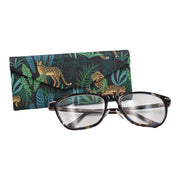 Cheetah Print Glasses Case - Vegan Leather Magic Folding Hardcase