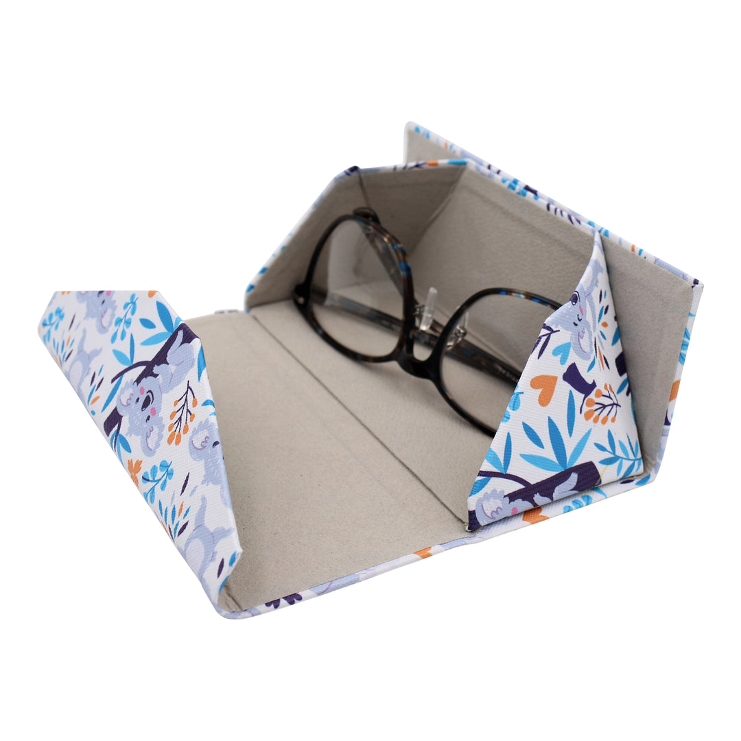 Koala Print Glasses Case - Vegan Leather Magic Folding Hardcase