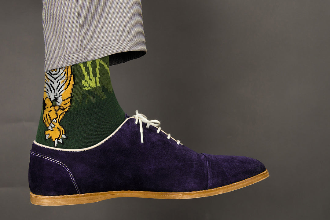 Green Tiger Socks - Comfy Cotton for Men & Women