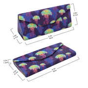 Jellyfish Print Glasses Case - Vegan Leather Magic Folding Hardcase