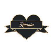 I Heart Atlanta Enamel Pin – Black & Gold City Pin