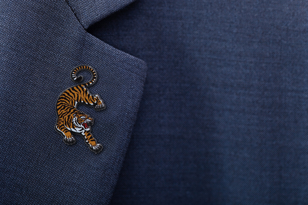 Siberian Tiger Pin - Zoo Souvenir Lapel Pin