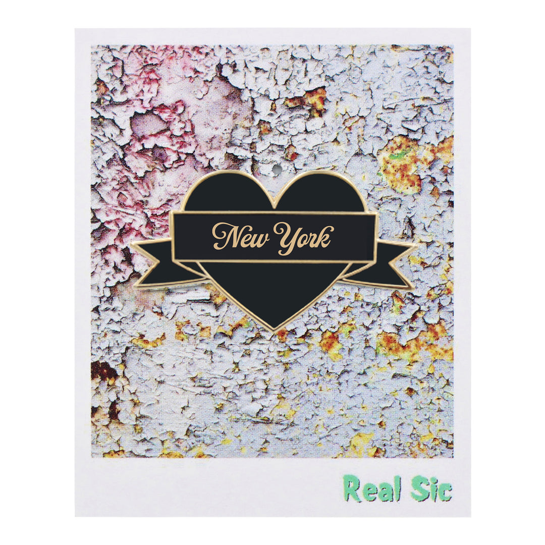 I Heart New York Enamel Pin – Black & Gold City Pin
