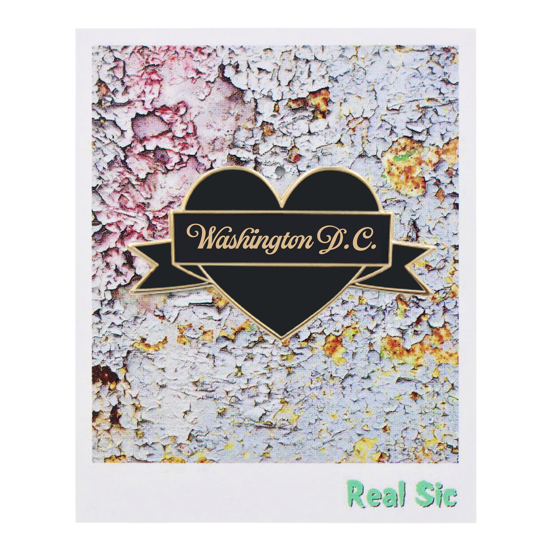 I Heart Washington DC Enamel Pin – Black & Gold City Pin