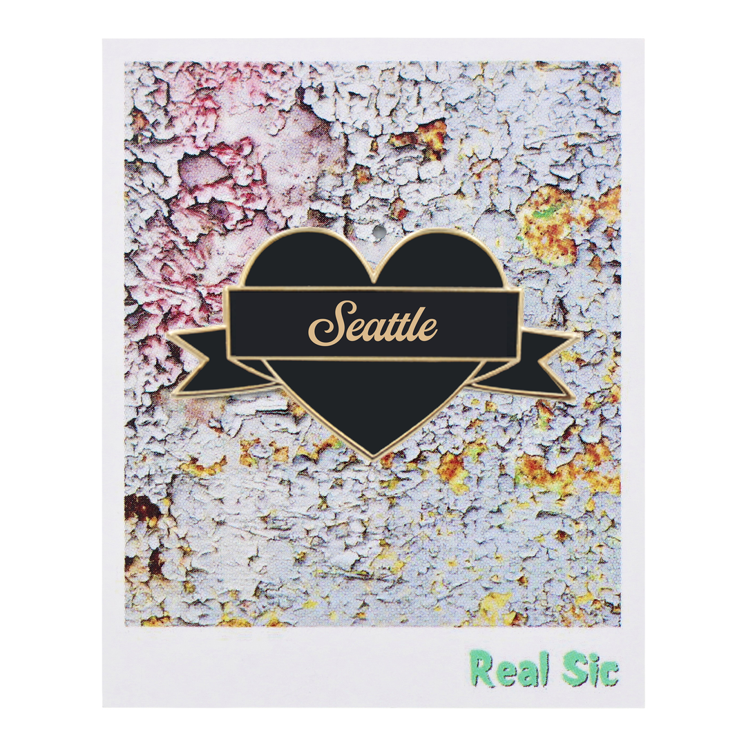 I Heart Seattle Enamel Pin – Black & Gold City Pin