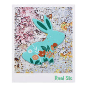 Spring Bunny with Flowers Enamel Pin - Floral Rabbit Lapel Pin Brooches