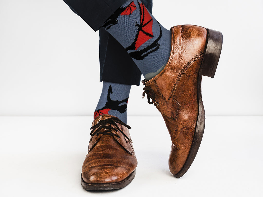 Grey Dragon Socks - Comfy Cotton Socks for Men & Women