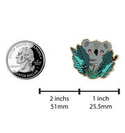 Australian Koala Bear in Leaves Lapel Enamel Pin