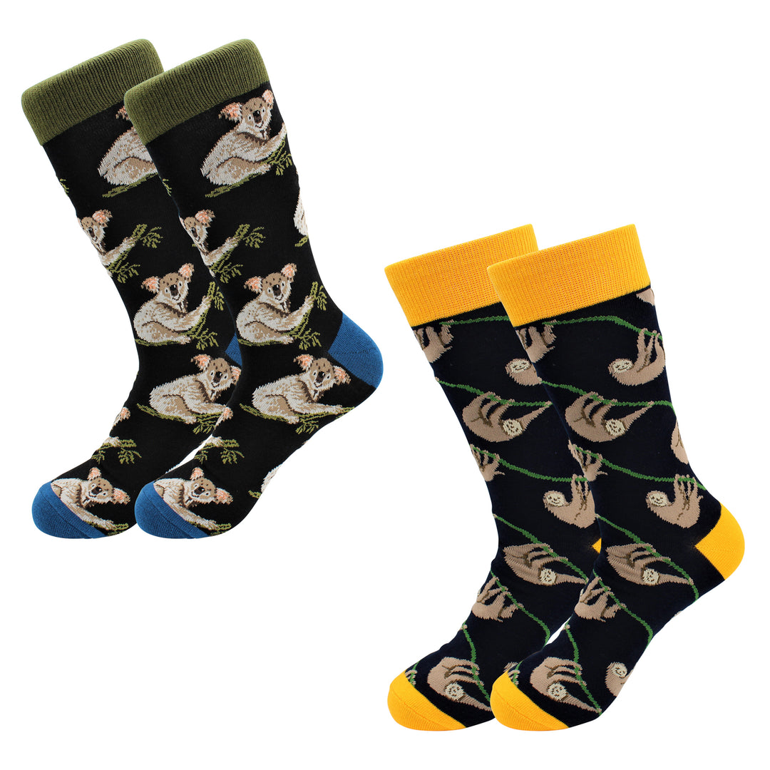 Koala & Sloth Socks 2 Pack - Comfy Cotton for Men & Women