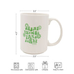 Load image into Gallery viewer, Great Things Take Time Mug - Motivational Large Capacity 15oz Ceramic Coffee Mug / Tea Cup
