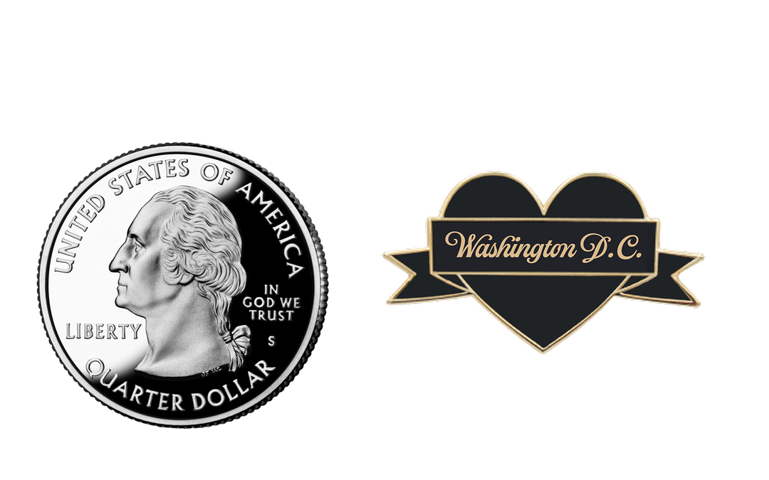I Heart Washington DC Enamel Pin – Black & Gold City Pin