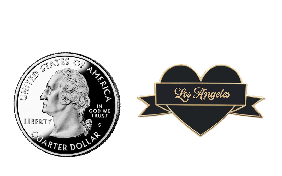 I Heart Los Angeles Enamel Pin – Black & Gold City Pin