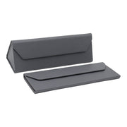 Grey Solid Color Glasses Case - Vegan Leather Magic Folding Hardcase