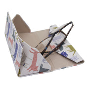 Indie Cat Print Glasses Case - Vegan Leather Magic Folding Hardcase