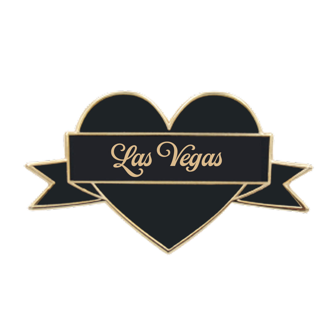 I Heart Las Vegas Enamel Pin – Black & Gold City Pin
