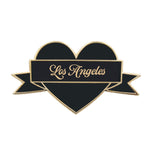 Load image into Gallery viewer, I Heart Los Angeles Enamel Pin – Black &amp; Gold City Pin
