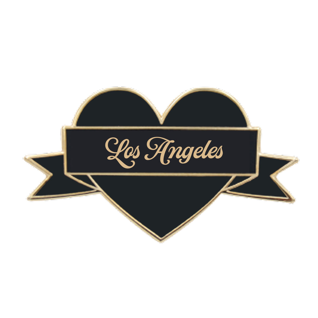 I Heart Los Angeles Enamel Pin – Black & Gold City Pin
