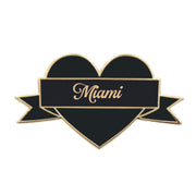 I Heart Miami Enamel Pin – Black & Gold City Pin