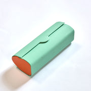 Vintage-Inspired Magnetic Vegan Leather Glasses Case: Retro Cylindrical Design for Stylish Eyewear Protection