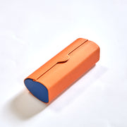 Vintage-Inspired Magnetic Vegan Leather Glasses Case: Retro Cylindrical Design for Stylish Eyewear Protection