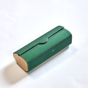 Vintage-Inspired Magnetic Vegan Leather Glasses Case: Retro Cylindrical Design for Stylish Eyewear Protection