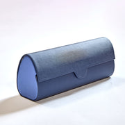 Vintage-Inspired Magnetic Vegan Leather Glasses Case: Retro Cylindrical Design for Stylish Eyewear Protection