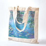Reusable Cotton Tote Bag - Water Lillies - Monet - Eco-Friendly Shopping Bag for Groceries - 15