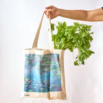 Load image into Gallery viewer, Reusable Cotton Tote Bag - Water Lillies - Monet - Eco-Friendly Shopping Bag for Groceries - 15&quot;
