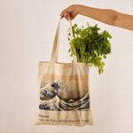 Load image into Gallery viewer, Reusable Cotton Tote Bag - The Great Wave - Hokusai - Eco-Friendly Shopping Bag for Groceries - 15&quot;
