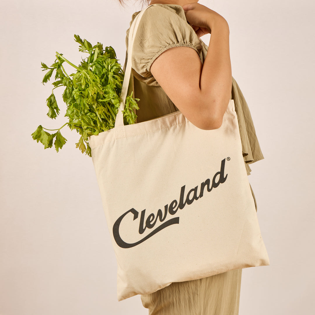 Reusable Cotton Tote Bag - Cleveland - Eco-Friendly Shopping Bag for Groceries - 15"