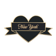 I Heart New York Enamel Pin – Black & Gold City Pin