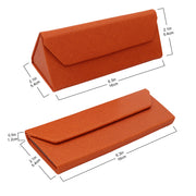 Orange Solid Color Glasses Case - Vegan Leather Magic Folding Hardcase