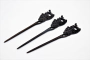 Dark Sandalwood, Wood Hair Pin, Clip, Hair Sticks - Peacock