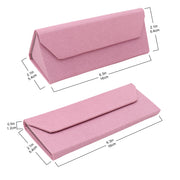 Pink Solid Color Glasses Case - Vegan Leather Magic Folding Hardcase