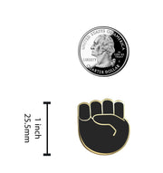 Raised Fist Emoji - Black & Gold Enamel Pin