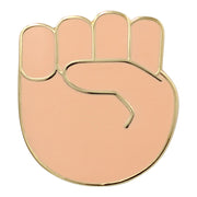 Raised Fist Emoji - Black & Gold Enamel Pin