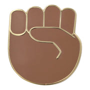 Raised Fist Emoji - Black & Gold Enamel Pin