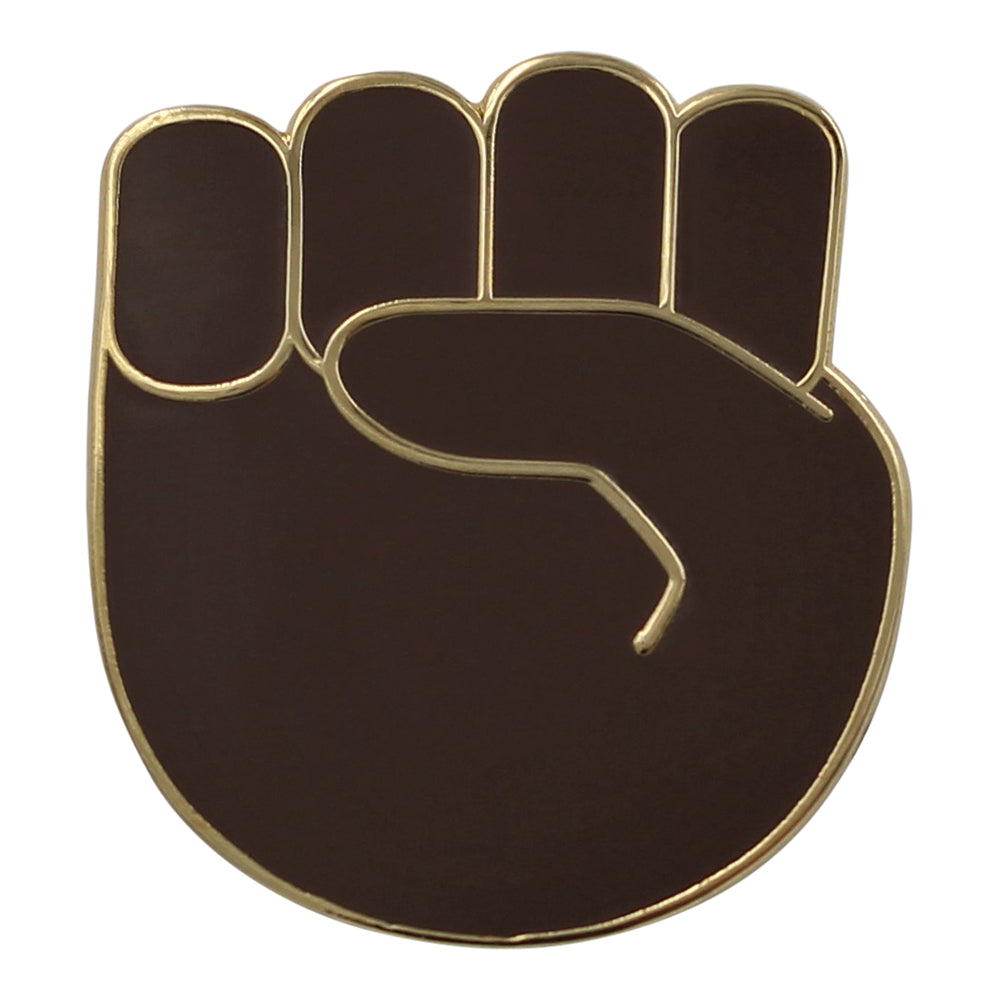 Raised Fist Emoji - Black &amp; Gold Enamel Pin