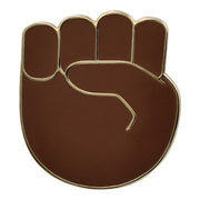 Raised Fist Emoji - Black & Gold Enamel Pin