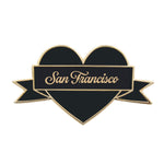 Load image into Gallery viewer, I Heart San Francisco Enamel Pin – Black &amp; Gold City Pin
