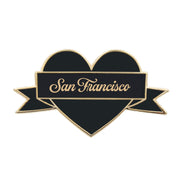 I Heart San Francisco Enamel Pin – Black & Gold City Pin
