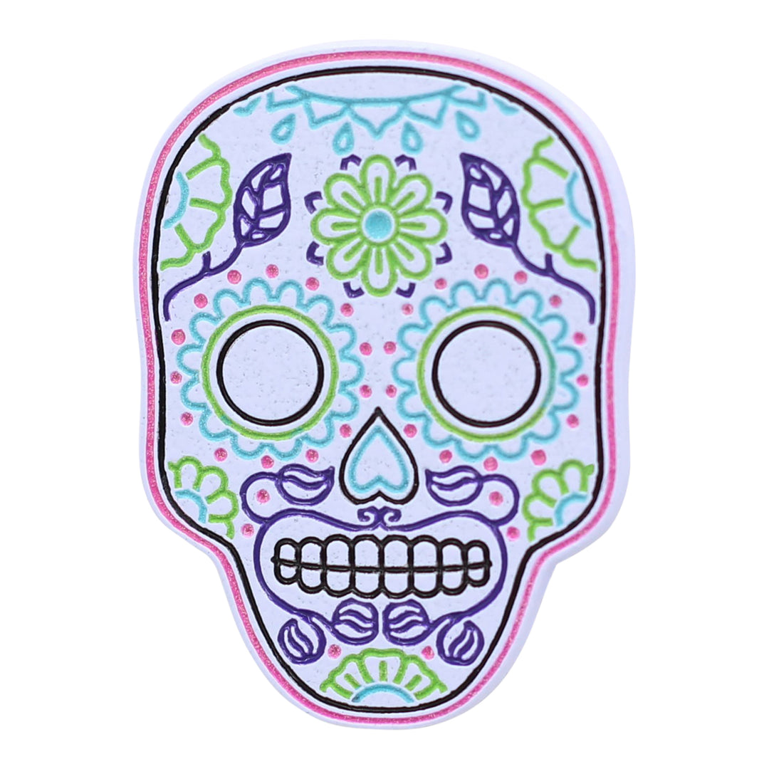 Neon Sugar Skull - Día de Muertos Enamel Pin