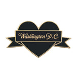 Load image into Gallery viewer, I Heart Washington DC Enamel Pin – Black &amp; Gold City Pin
